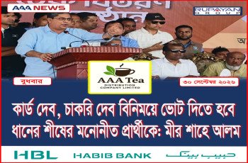 কার্ড দেব, চাকরি দেব বিনিময়ে ভোট দিতে হবে ধানের শীষের মনোনীত প্রার্থীকে: মীর শাহে আলম